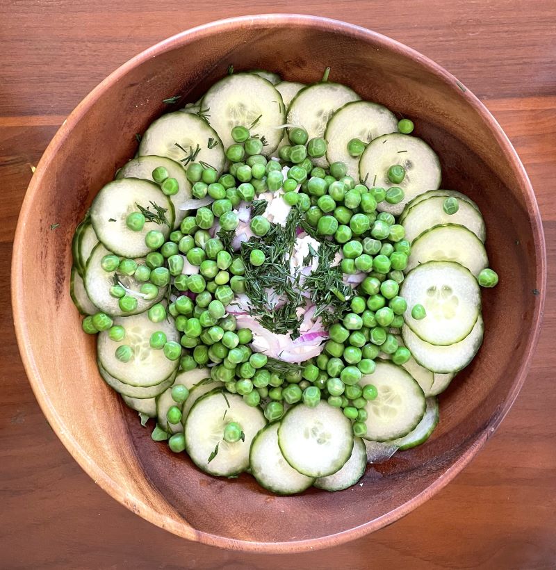 Spring Pea and Cucumber Salad with Feta