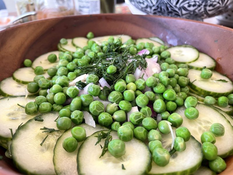 pea and cucumber salad without corn