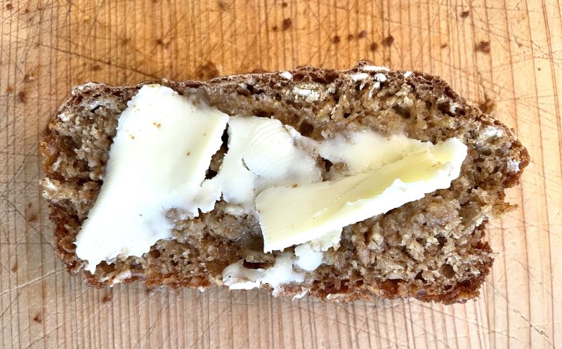 brown soda bread with butter