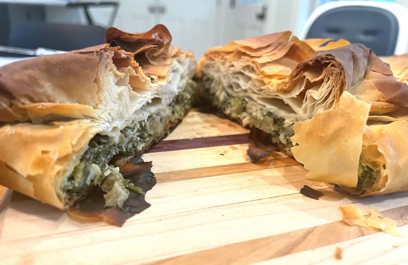 Thin herb pie