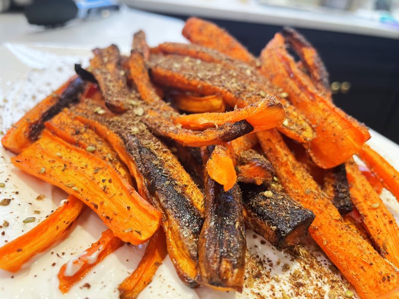 Za'atar roasted carrots with tahini yogurt 