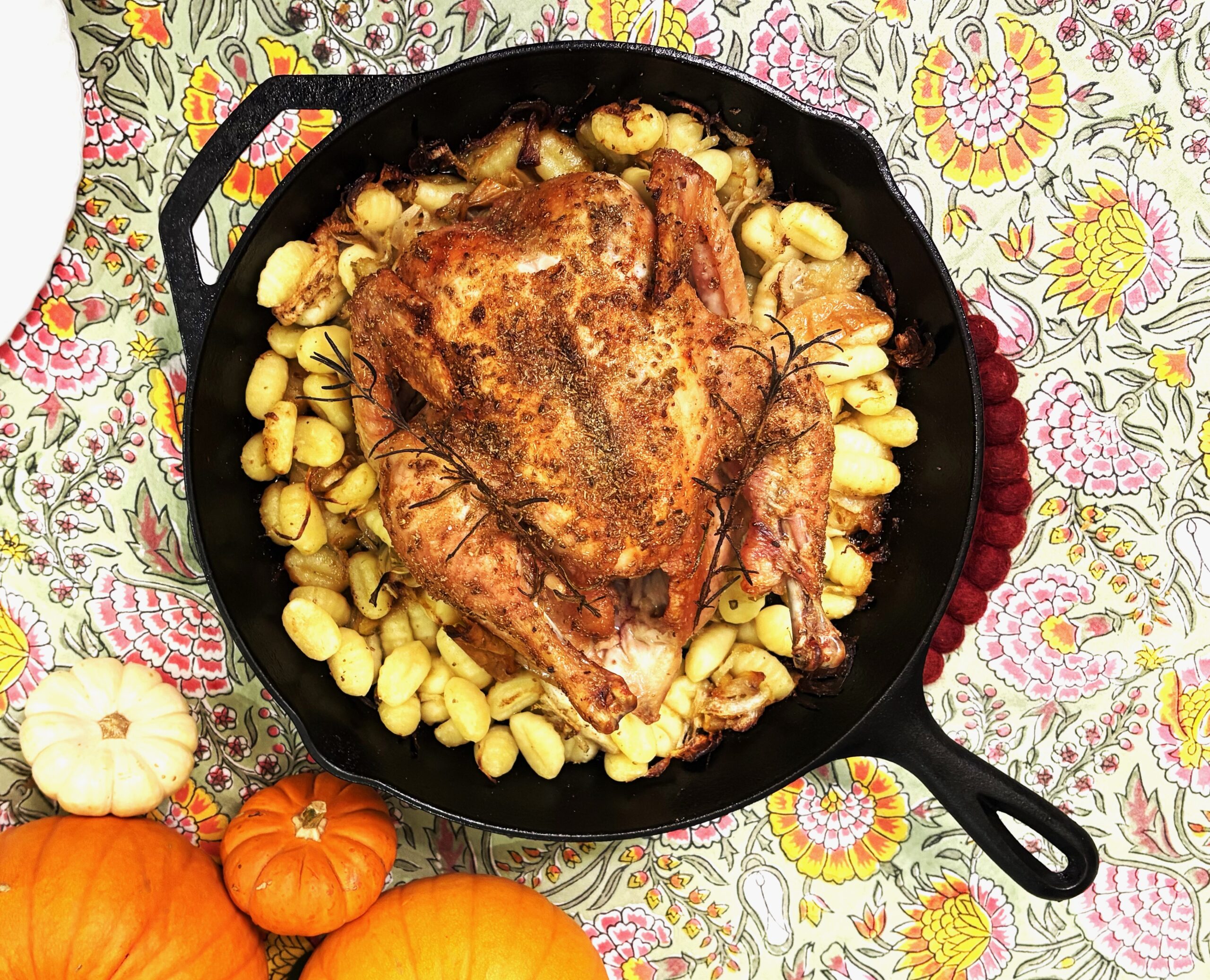 Skillet Chicken & Gnocchi with Caramelized Fennel, Onion, and Apple