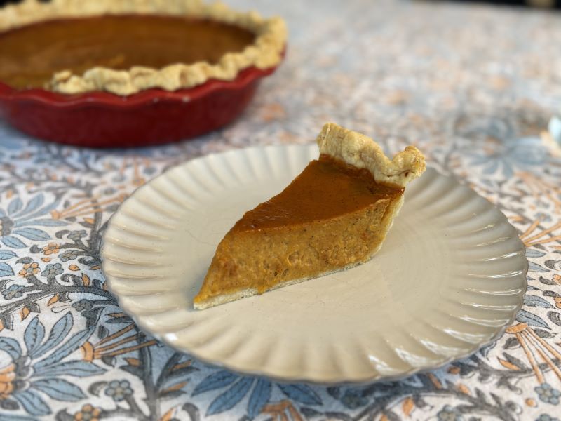 slice of honeynut squash pie